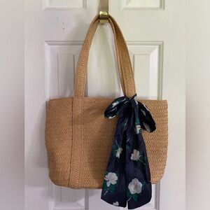 NWOT Draper James Rafia Bag with Scarf